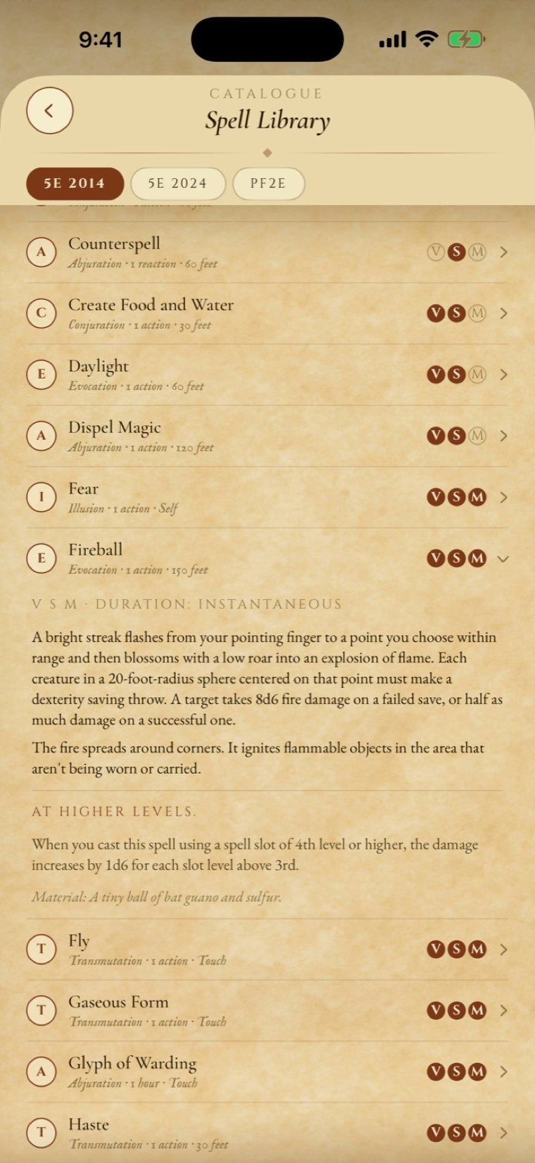 Spell library